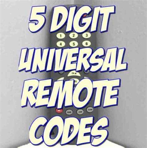 5 Digit Universal Remote Control Codes For All TVs .